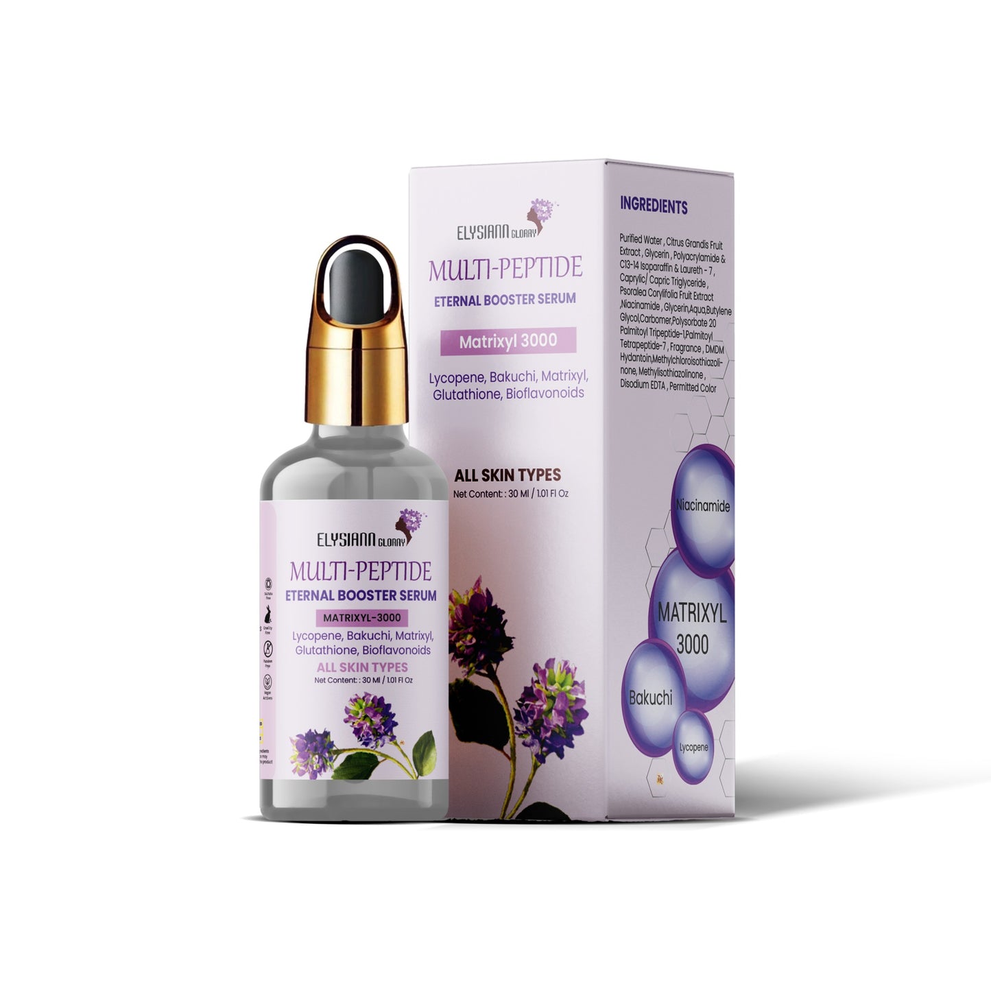 Multi-Peptide Eternal Anti-Aging Booster Serum , Niacinamide, Bakuchi, Matrixyl Enriched With Lycopene.