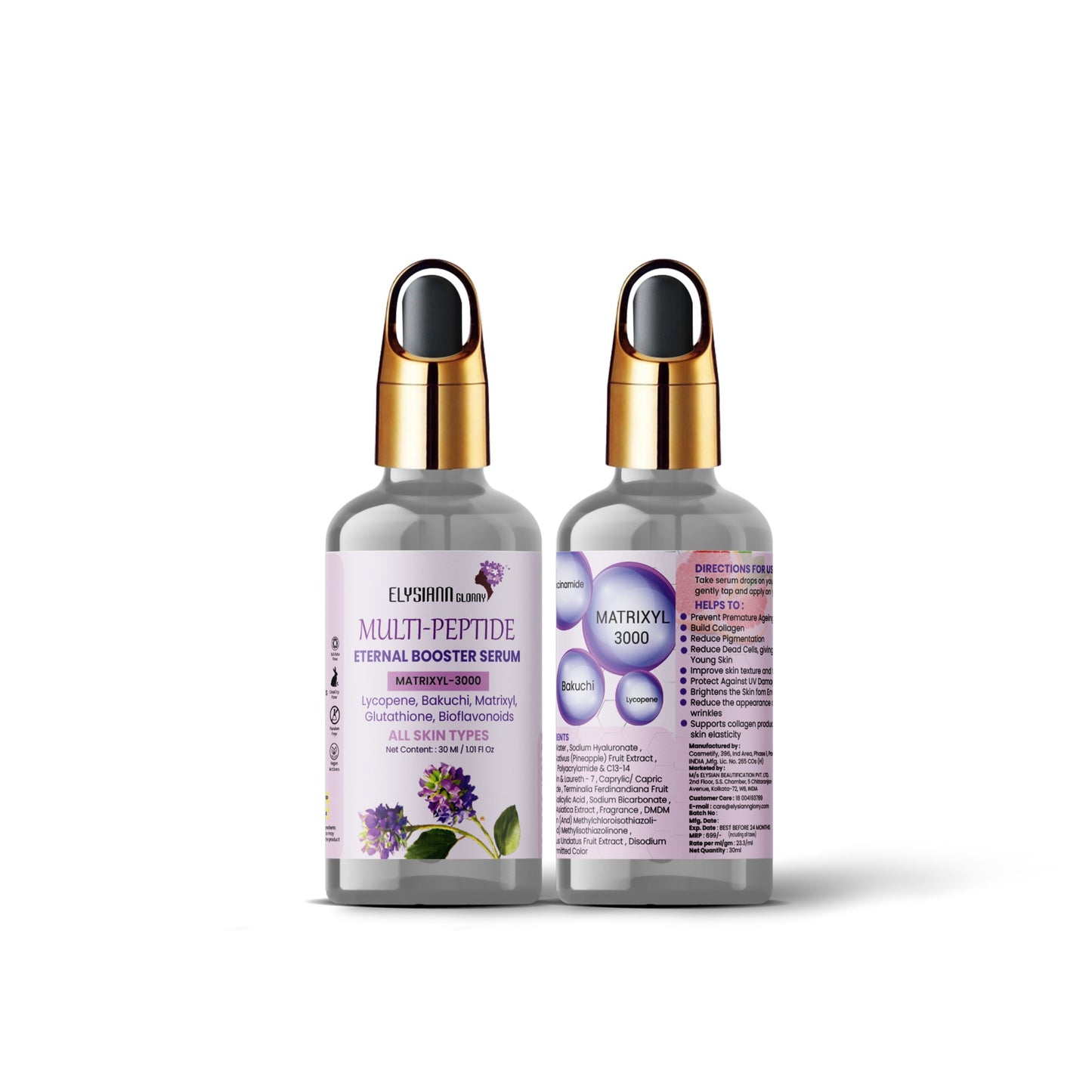 Multi-Peptide Eternal Anti-Aging Booster Serum , Niacinamide, Bakuchi, Matrixyl Enriched With Lycopene.