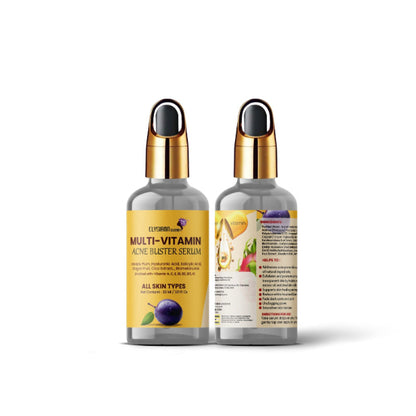 Multi Vitamin Acne Buster Serum Kakadu Plum,Hyaluronic Acid, Salicylic Acid, Dragon Fruit, Cica Extract, Enriched with-Vitamin A, C, E, B1, B2, B12, K1 Bromelain, AHA.
