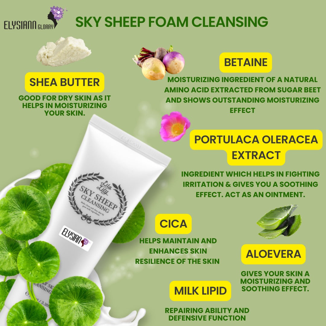 Lila Lily Sky Sheep Skin Cleansing Foam | Natural Cleansing Milk