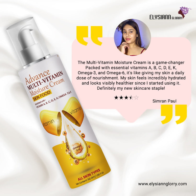 Advance Multi-Vitamin Moisture Cream Skin Food Enriched with- Vitamin A, B, C, D, E, K, OMEGA 3 & 6