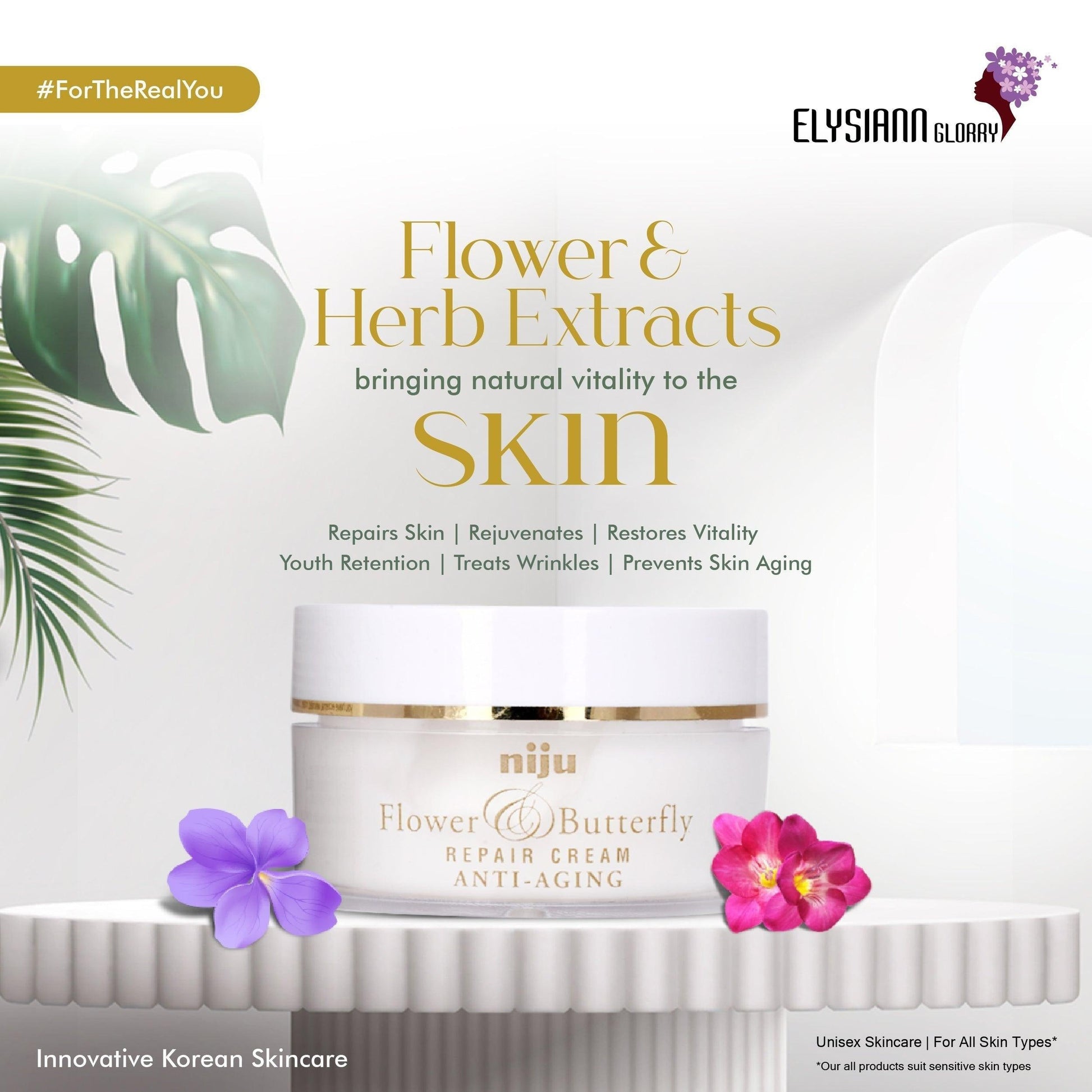 Elysiann Glorry Niju Flower & Butterfly Repair Anti-Ageing Cream (50g)