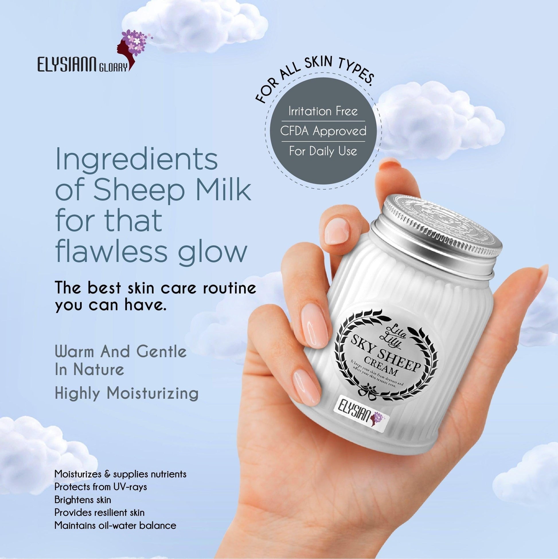 Elysiann Glorry Lila Lily Sky Sheep Skin Care Cream (100 Ml)
